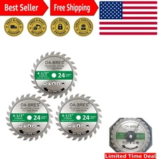 Precision 3 Pack 4-1/2 Inch Circular Saw Blades - Ideal for Wood and Composite