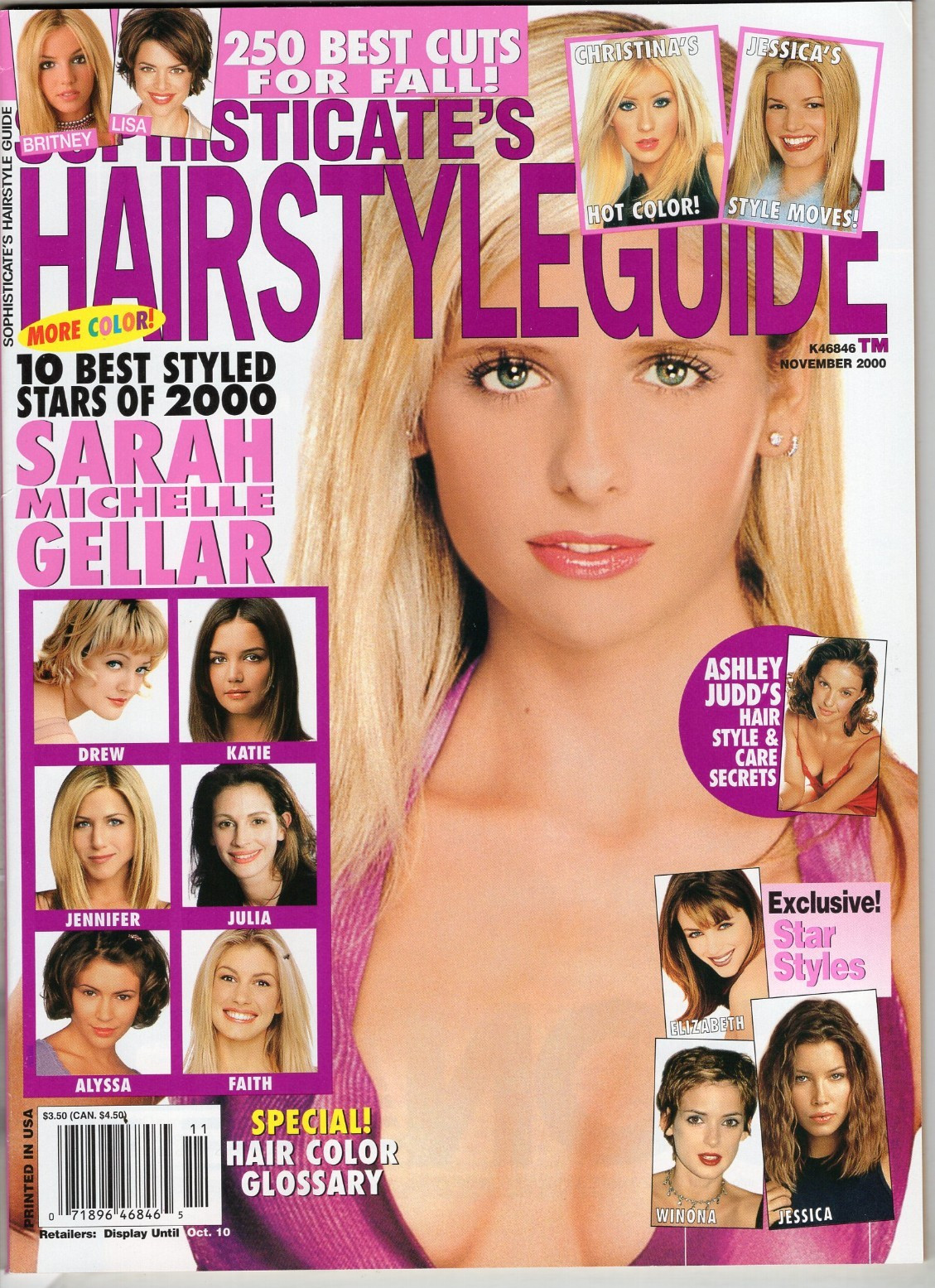 Sophisticate's Hairstyle Guide November 2000 Sarah Michelle Gellar Buffy