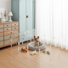 Transparent Acrylic Dog Gate Indoor, Free-Standing Pet Gate, 16" Height Size...