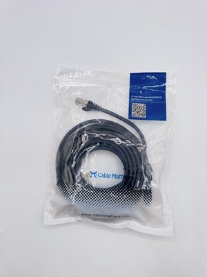   Cable Matters Cat6a Ethernet Patch Cable 25ft Black Shielded SSTP/SFTP RJ45