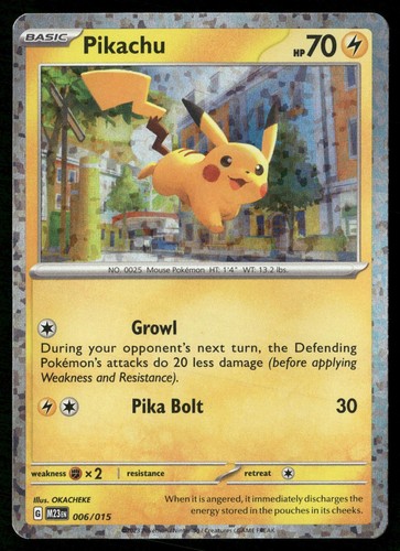 Pokemon Pikachu McDonald's Collection 2023 holo 006/015 Promo Lightly Played