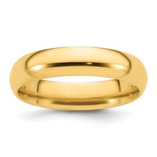 14k Yellow Gold 5mm Standard Weight Comfort Fit Wedding Band Ring Size 13.5