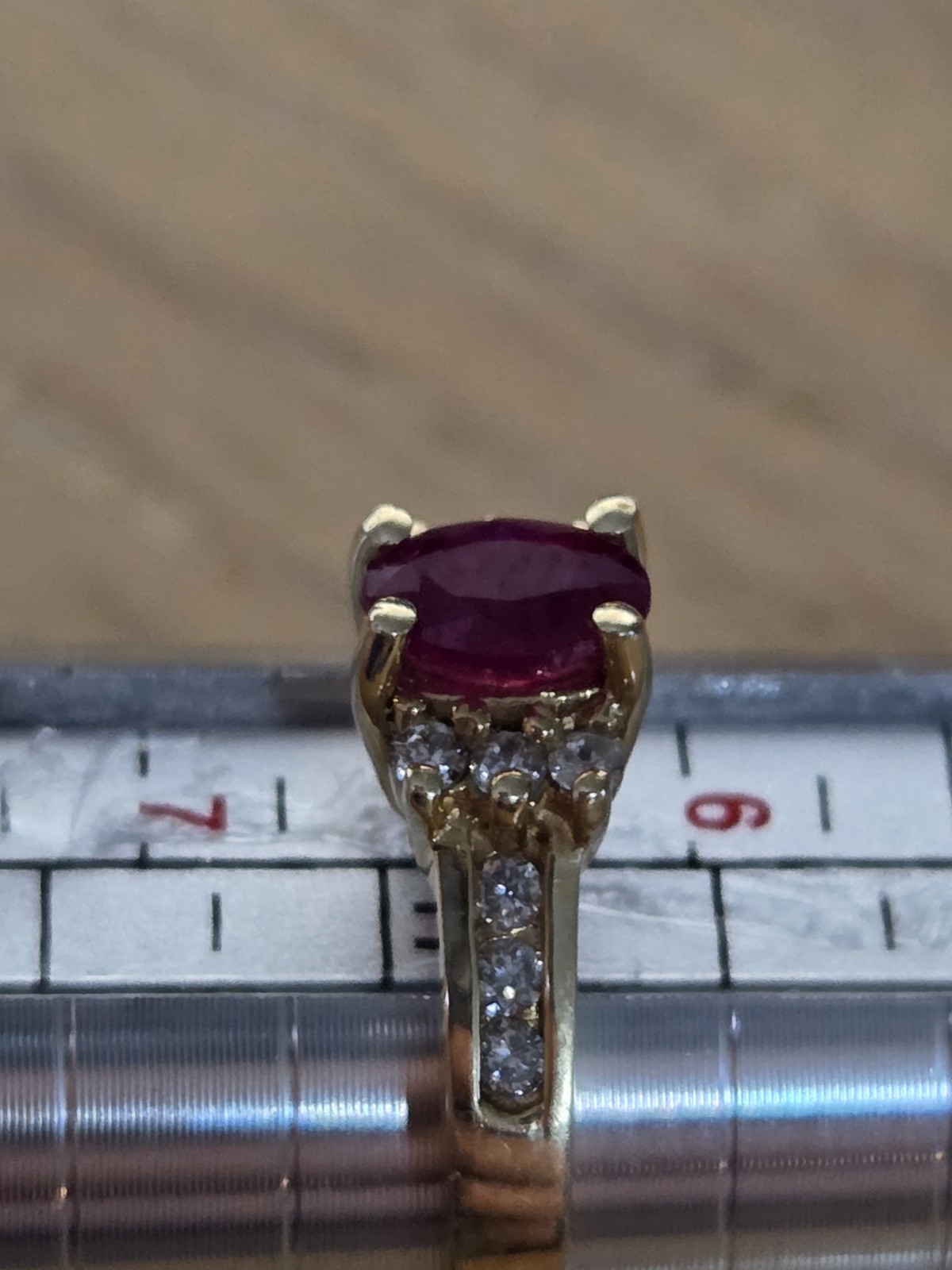 14k Solid Gold Diamond And Ruby Ring. Size 6.5 2.… - image 3