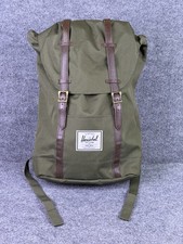 Image of Herschel Supply Co Retreat Black Travel Backpack Padded Laptop Bag Olive Green