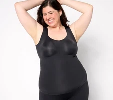 Evelyn & Bobbie Women's Bra Sz XL Seamless Smoothing Cami Black A587082