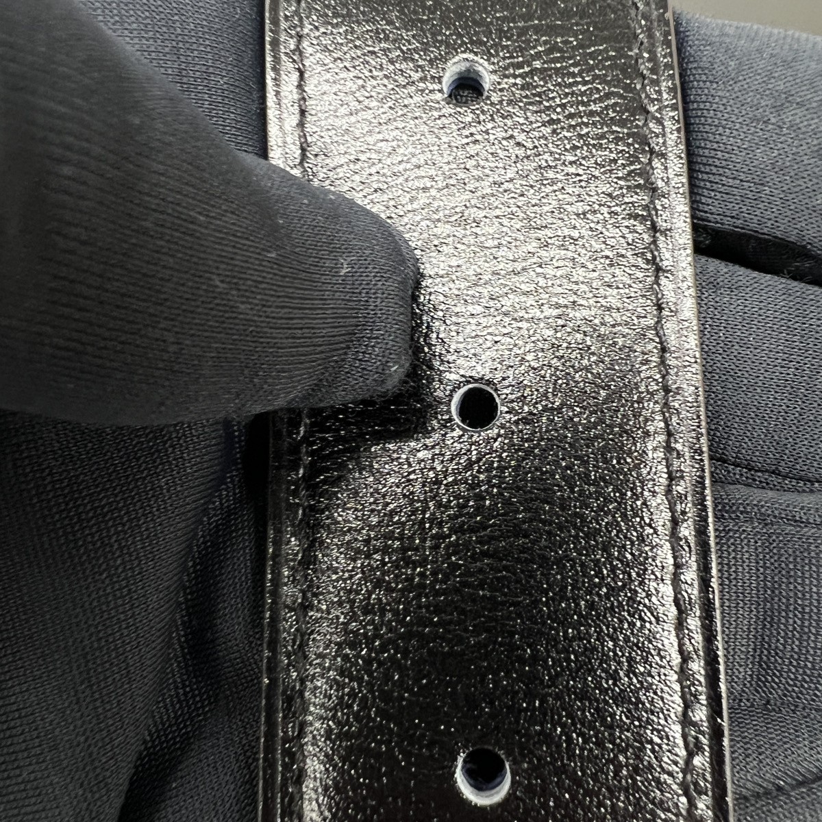 HERMES H.O.K. belt black/Navy leather mens Second Hand SA-rank image 8