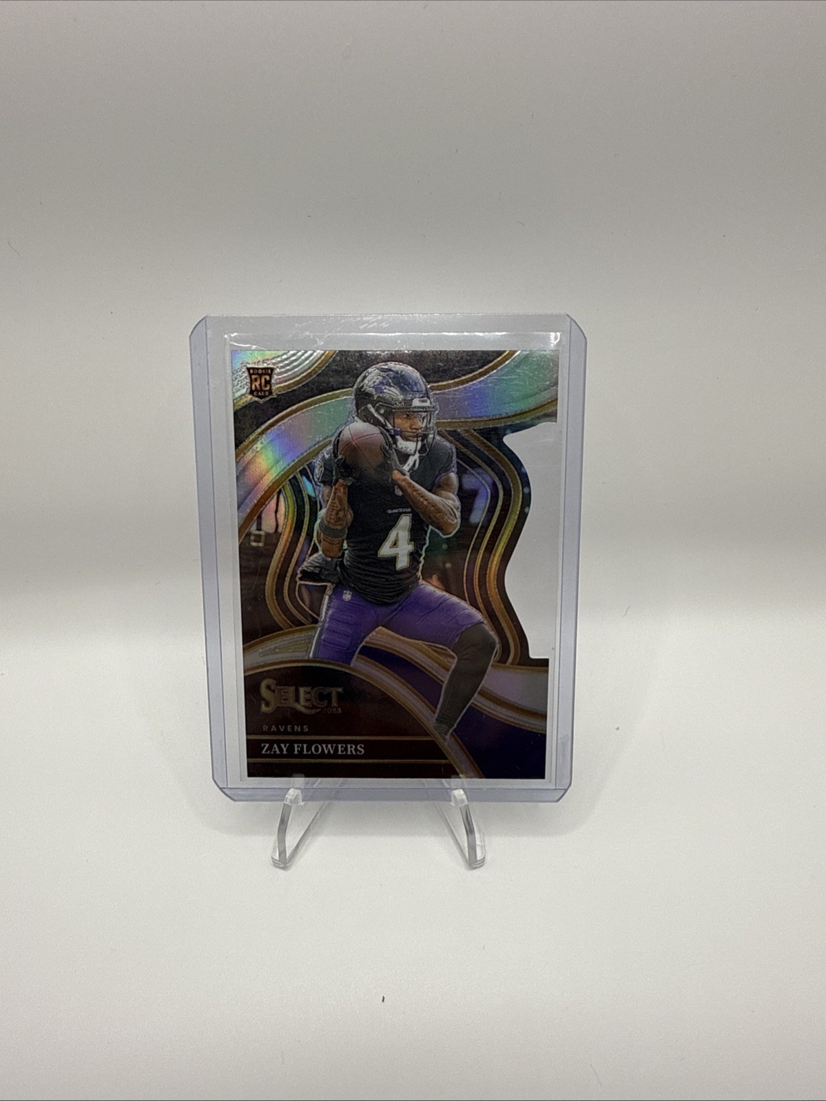 2023 Panini Select - Club Level Zay Flowers #201 Silver Prizm (RC) Die Cut