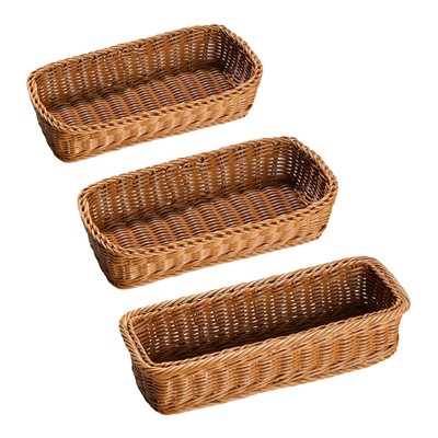 Geflochtene Brotkörbe geflochten Besteckkorb Deko Rattanimitat Besteck