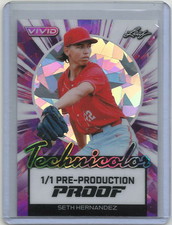 SETH HERNANDEZ 2024 Leaf Vivid #1/1 PURPLE CRYSTALS Pre Production Proof PITTS