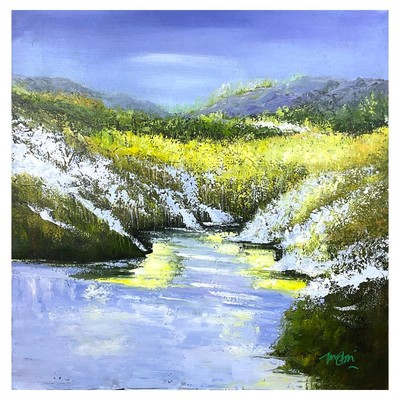 Mani Original Acrylic Painting on Canvas (30'' x 30'') Hand Signed