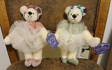 Vintage Annette Funicello Ballerina Bears Lot 9 Inch Jointed With Tags 2003