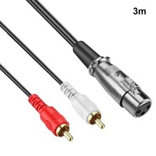 JUNSUNMAY 2 RCA Male to XLR Female 3m Stereo Audio Cable