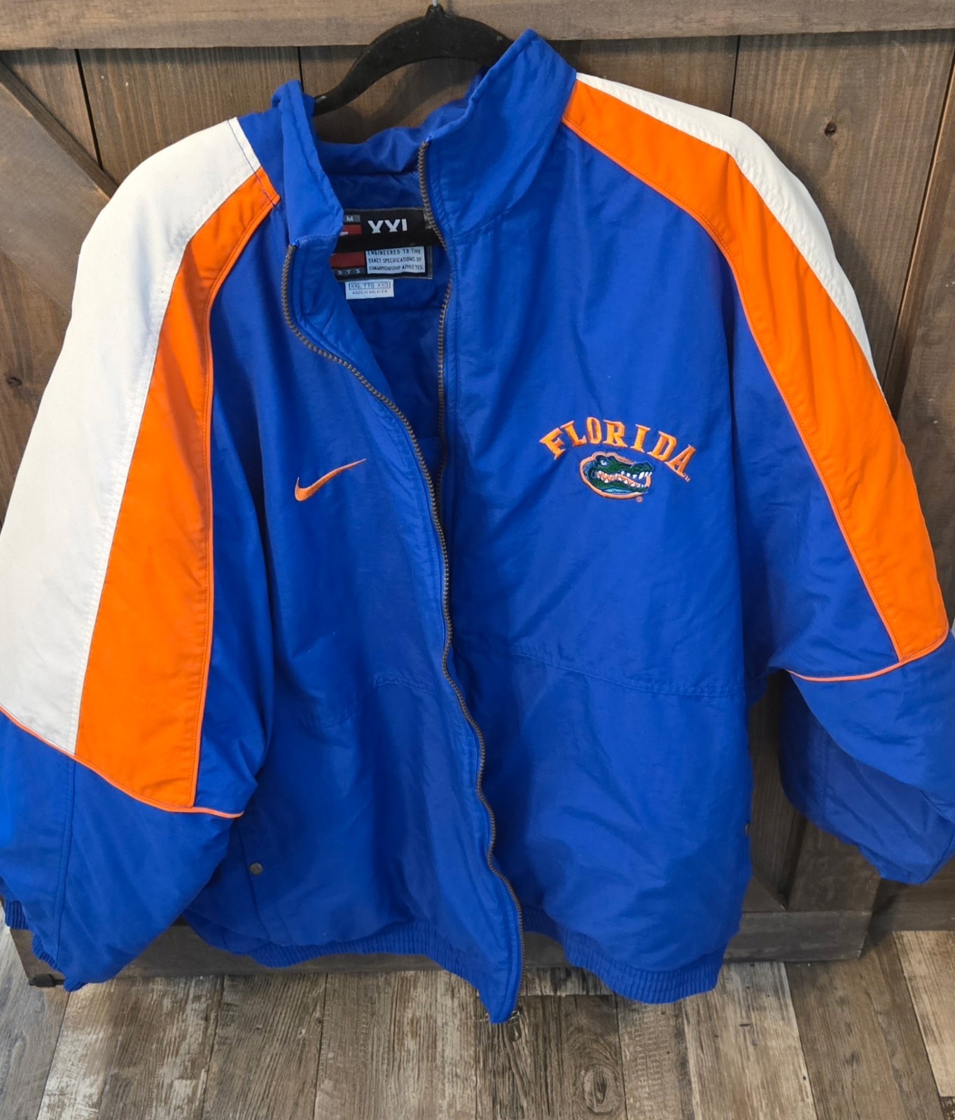 SACAI X NIKE Giacca Bomber Vintage anni 90 Nike Team Florida Gators Puffer 2X Grande Logo Rara