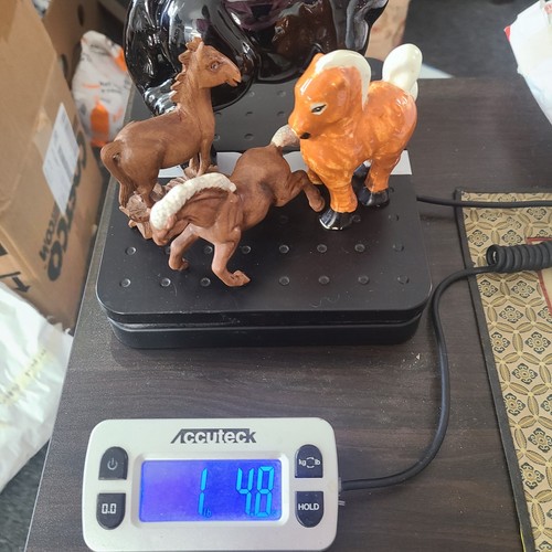4 VTG Horse Figurines 3 Ceramic 1 Handcarved Wood, Standing, Rearing, NO CHIPS - 第 15/15 張圖片