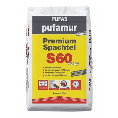 Faserverstärkter Premium-Spachtel S60 easy pufamur schleifbar 25 kg (1,71 /1kg)