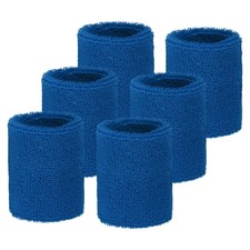 Wrist Sweatbands Sports Wristbands, 6 Pack  2.56"  Lake Blue