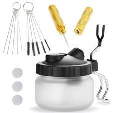 4 Set Airbrush Spray Gun Wash Cleaning Tools Needle Nozzle Brush Glass Cleani...