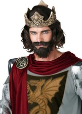 Wig Men Medieval King Beard Mustache Halloween 70676