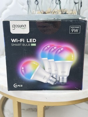 Gosund Smart Bulbs 4-Pack   A19 RGB+White WiFi LED, Alexa/Google, Dimmable