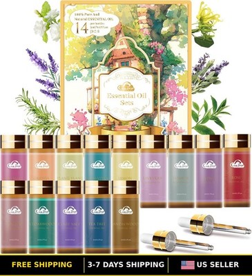 14 Piece Essential Oils Set for Diffusers, Home Fragrance & Skin Use