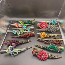 Hair Clips Alligator Beak Mouth Clamp w/Rhinestones You Choose