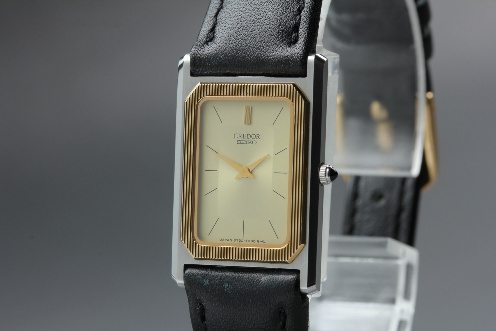 Vintage 1982 [Near MINT] SEIKO CREDOR 6730-5100 14K Gold Tank Qz Women's Watch