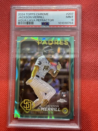 JACKSON MERRILL 2024 TOPPS CHROME ROOKIE AQUA LAVA MINT RC #/199