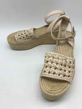 Pre-Owned Tory Burch Ivory Size 7 Espadrille Ankle Strap Sandals