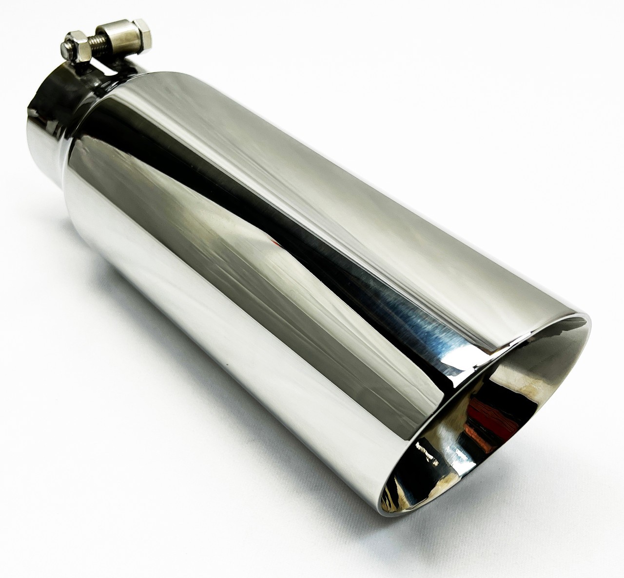 Exhaust Tip 4.00" Dia OD 3.00" Dia ID X 12.00" Long 2.50" Inlet Slant Double Wal