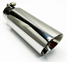 Exhaust Tip 4.00" Dia OD 3.00" Dia ID X 12.00" Long 2.50" Inlet Slant Double Wal