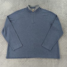 Johnston  Murphy Sweatshirt 1/4 Zip Pullover Blue Long Sleeve Men 2XL XXL