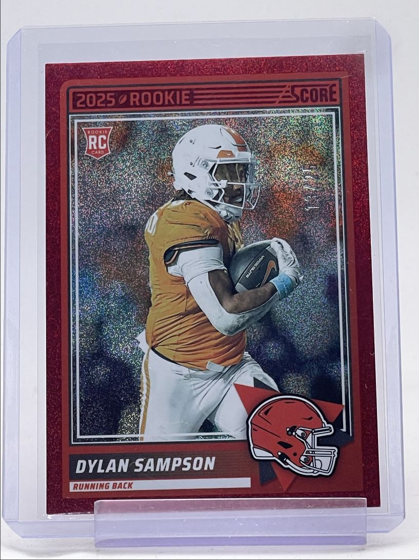 DYLAN SAMPSON 2025 SCORE FOOTBALL ROOKIE DOTS RED BROWNS #52 RC /25 Q3641