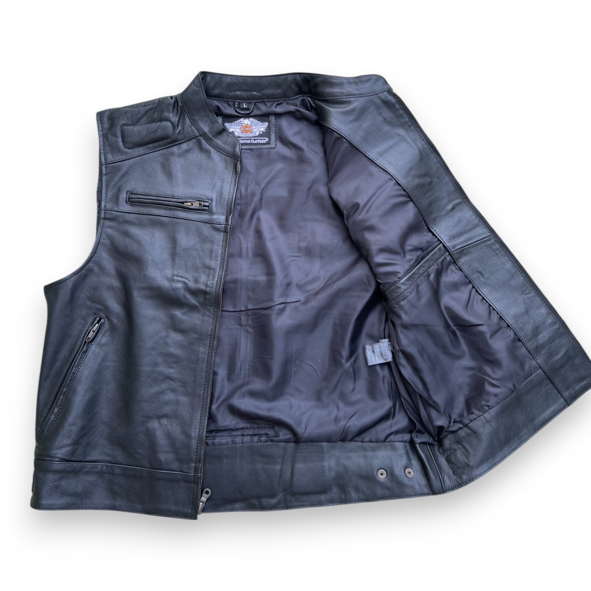 バイクウェア・装備 Harley-Davidson Leather Vest S Harley Davidson Men's Passing Link Biker Motorcycle Genuine