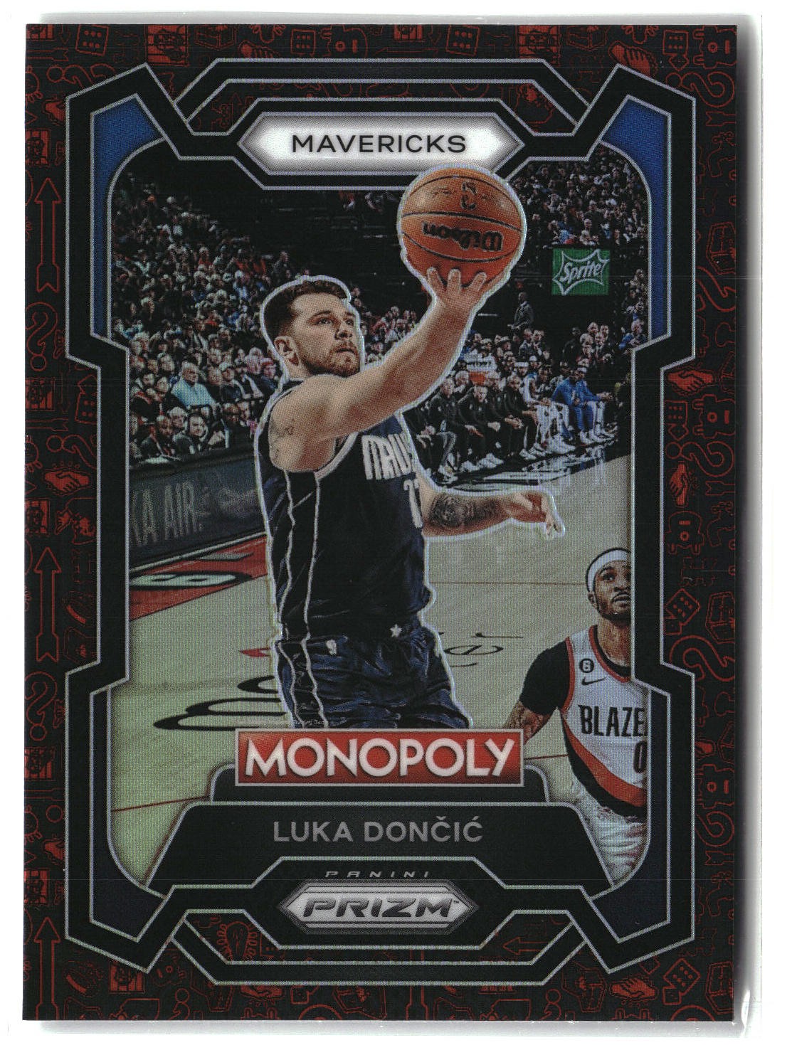 Luka Doncic 2023-24 Prizm Monopoly #22 Red Pattern Dallas Mavericks