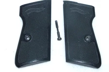 WALTHER PPK/S .22 LR ORIGINAL PLASTIC GRIPS AND SCREW, VERY GOOD CONDITION.
