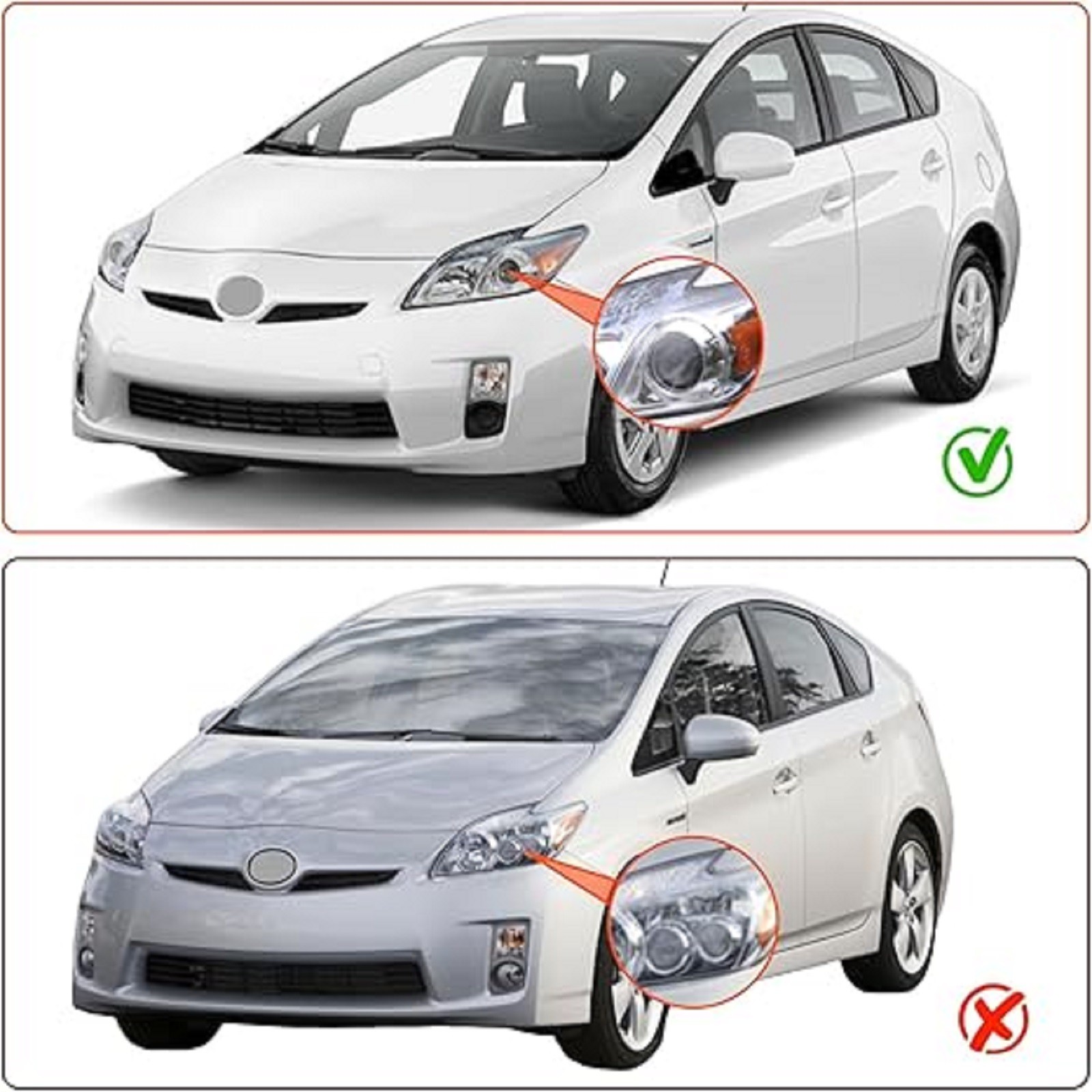 For 2010-2011 Toyota Prius Projector Headlights Halogen Headlamps Left & Right