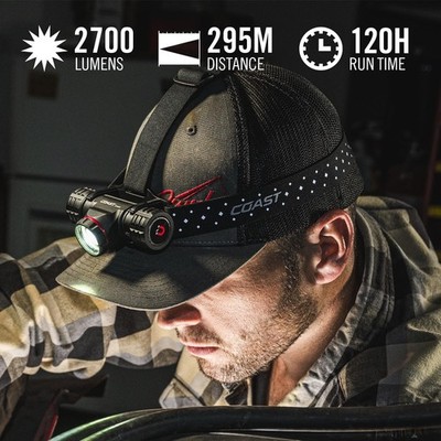 Coast XPH34R 2075 Lumen USB-C Rechargeable LED Headlamp Twist