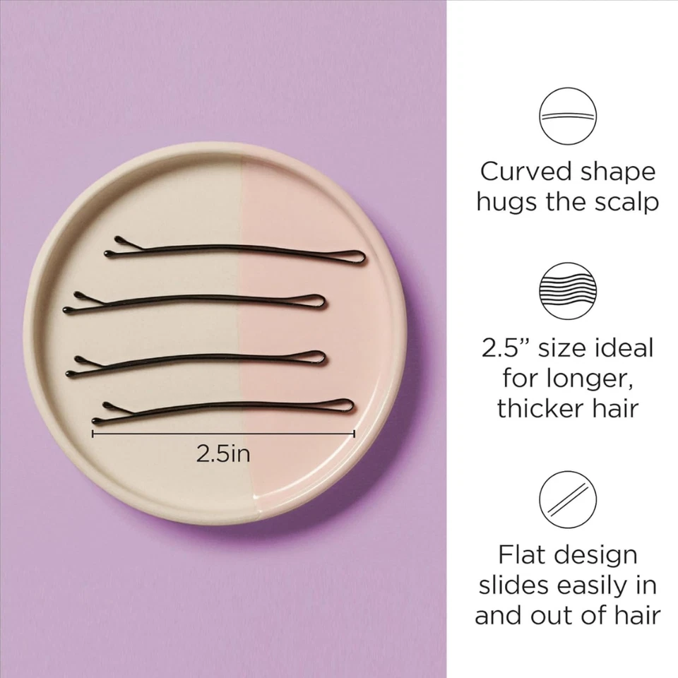40 Pcs Curved Jumbo Black Bobby Pins 3" Extra Large Hair Clips Strong Hold - Image 4 of 4