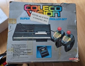 ColecoVision Super Action Controllers Vintage Joysticks w/Box *VG