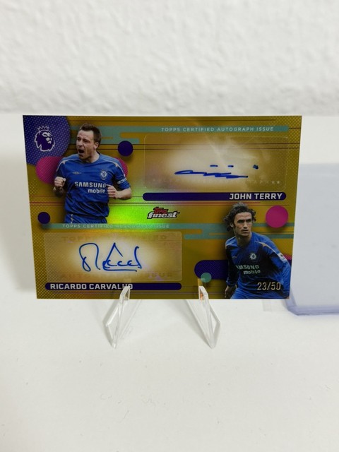 Topps Finest Dual Autograph John Terry Ricardo Carvalho /50 GOLD FC Chelsea Auto