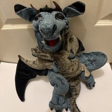 Folkmanis Sky Dragon Hand Puppet Large Teal  Blue 22  Plush Toy Full Body