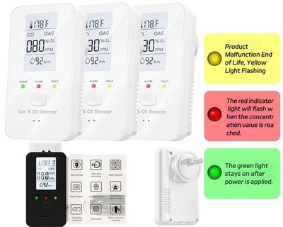 3X Steadfast haven co detector, 4-in-1 Detector with HD Screen, Home, Apartment 