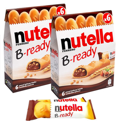 Nutella B-Ready Pack of 6 Bars plus 1 Free Bar - Nutella Taste with Crispy Wafer