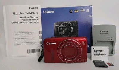 Canon PowerShot SX600 HS Red Digital Camera 18x Optical Zoom Wi-Fi