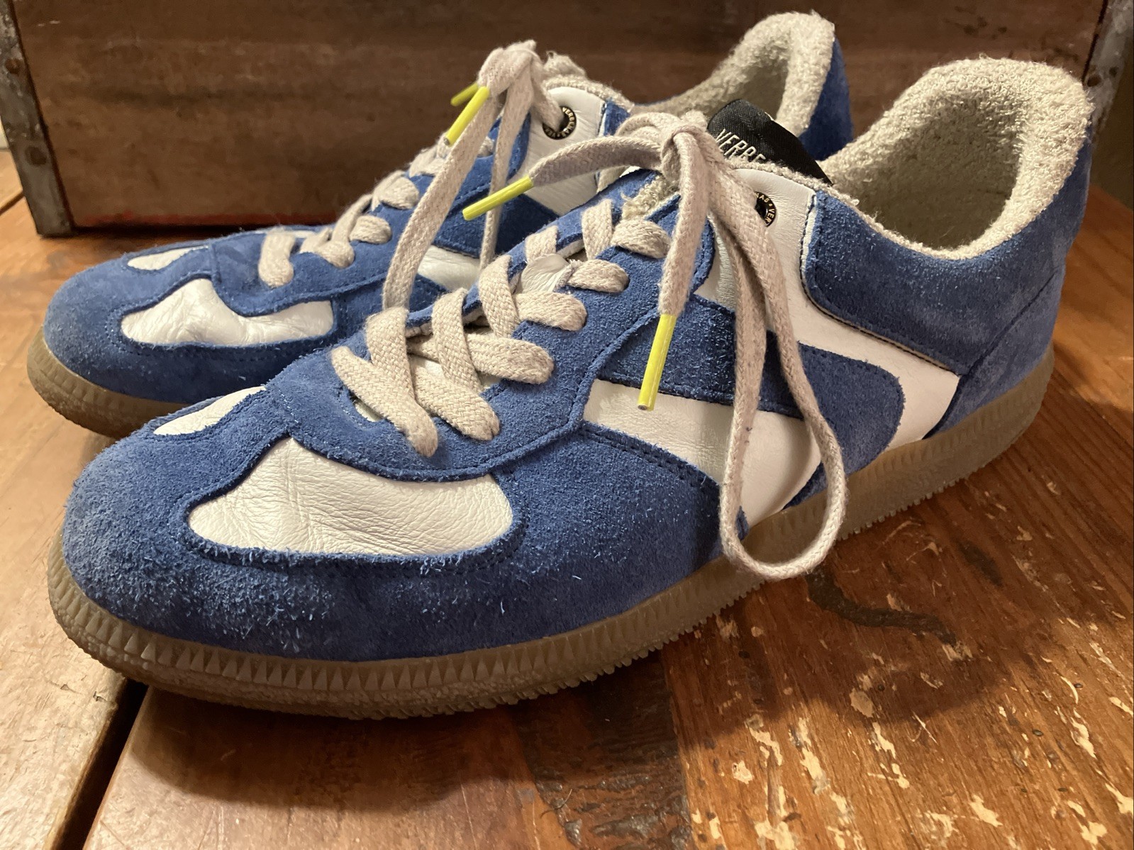 SAOLA Scarpe sneakers Verbenas blu pelle scamosciata casual comode taglia 39 suola gomma