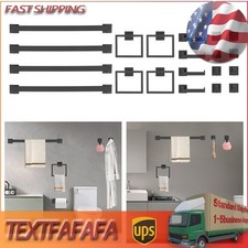 20 Pcs Bathroom Wall Mounted Hardware Accessories Set Towel Bar Set Black