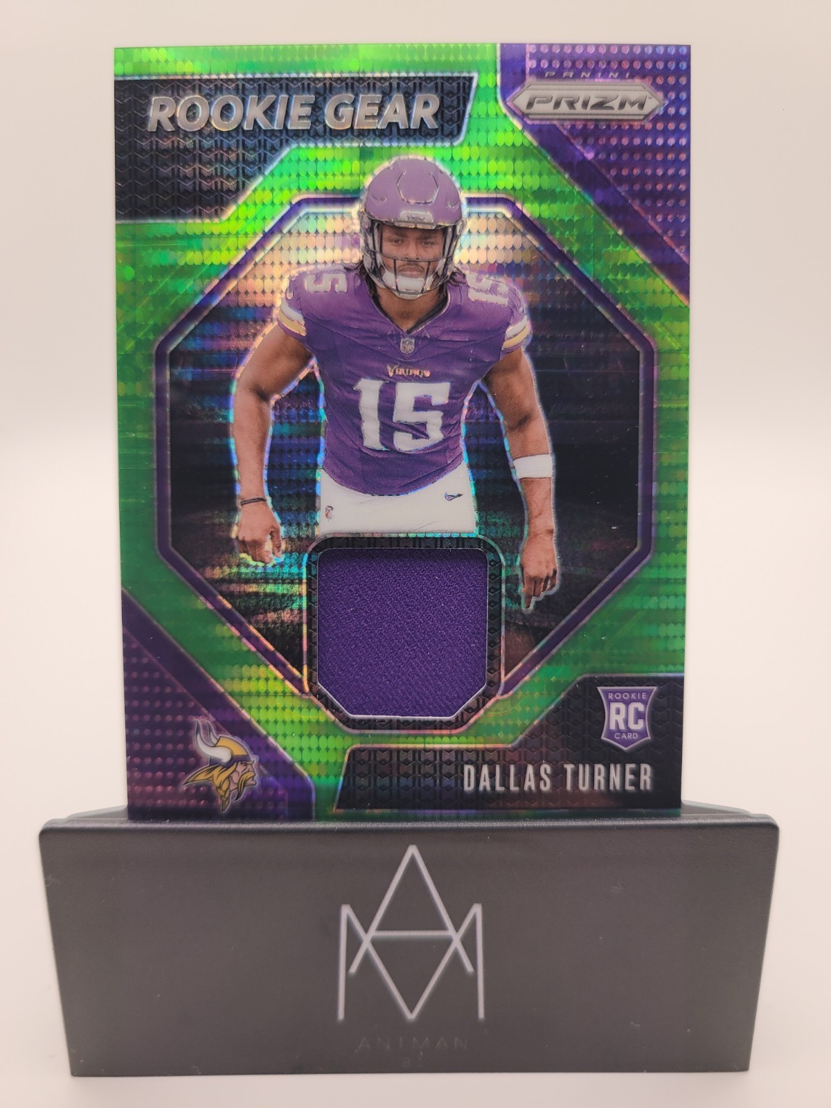 DALLAS TURNER - 2024 Panini Prizm Rookie Gear Neon Green Pulsar Prizm Vikings RC