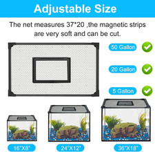 Fish Tank Lid Magnetic Aquarium Net Cover with Feeding Window 5-50 Gallon 11.8