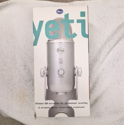 Blue Yeti USB Condenser Microphone Silver w/ Mute, Volume, Headphone Jack