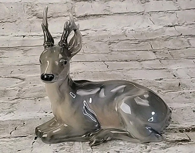 VINTAGE Royal Copenhagen Porcelain Laying Stag Deer Elk #756 Figurine